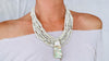White Multi-Strand & Abalone Shell Necklace. Native American