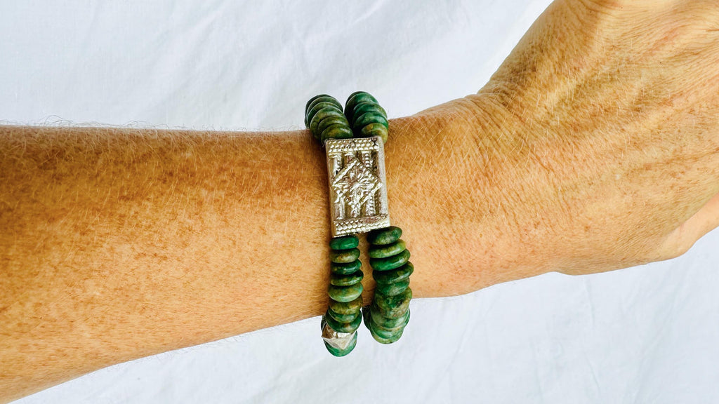 Duo of Guatemalita Bracelets. Beaded with Sterling Silver.