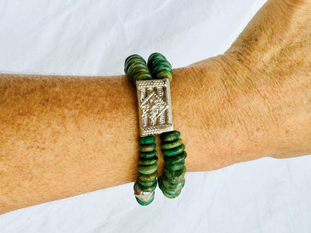 Duo of Guatemalita Bracelets. Beaded with Sterling Silver.