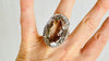 Natural Quartz Ring. Oversized. Botanicals. Gorgeous. Size 7.5. 4194