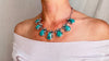 Turquoise & Flowers Sterling Silver Necklace. Taxco. Stunning! 0510