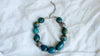 Blue Onyx Beaded Necklace. Sterling Silver. 2518