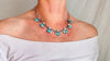 Silver & Turquoise Flowers Necklace. Taxco. Stunning! 0487