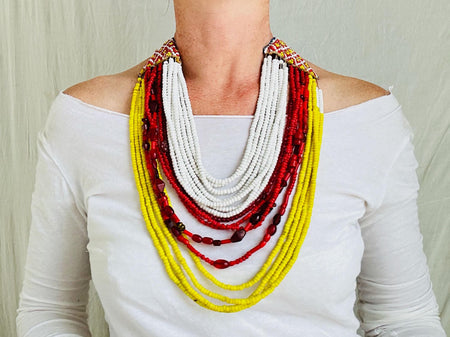 Vintage Glass Beaded Necklace. Balochi. 2549