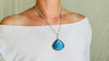Blue Labradorite Pendant Necklace on a Handmade Sterling Silver Chain. 2725