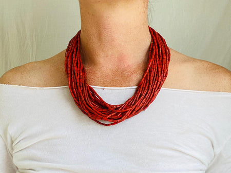 Antique Nagaland Necklace. Collectible Multistrand Jewelry. India