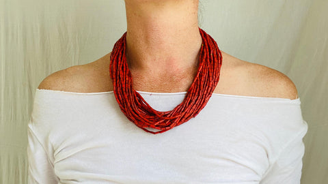 Antique Nagaland Necklace. Collectible Multistrand Jewelry. India