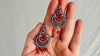 Oaxacan Filigree Earrings with Coral. Sterling Silver. Mexico. Frida Kahlo. 1182