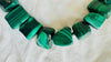 Malachite Beaded Necklace. Chunky Natural Malachite. Handmade Designer Jewelry.