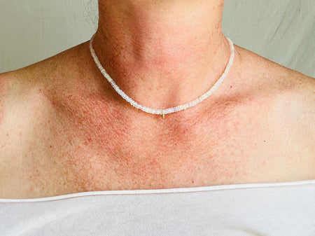 Moonstone Necklace & Solid Gold I 22k Jewelry from India I Elegant Vintage Design I Unique Gift Idea 0697