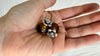 Large Amber Barbell Earrings. Double Sided. 2079