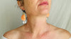 Orange Clam & Sterling Silver Earrings. Handmade Designer Jewelry 2410