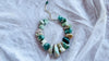 Green Flower Agate Necklace. Handmade Sterling Silver Designer Jewelry. 2838