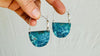 Chrysocolla & Sterling Silver Media Luna Earrings. 0677
