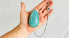 Large Amazonite Pendant Silver Chain. Sterling Silver. 2502