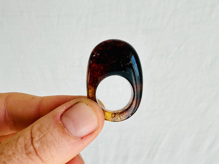 Solid Amber Ring. Size 5. 0506