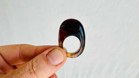 Solid Amber Ring. Size 5. 0506