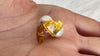 Amber Heart Barbell Earrings. Double Sided. 1232