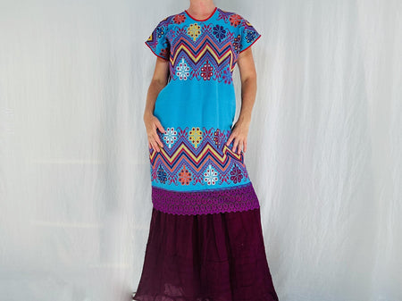 Amuzgo Huipil Dress. Hand Woven. Guerrero, Mexico. Colorful