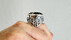 Natural Quartz Ring. Oversized. Botanicals. Gorgeous. Size 7.5. 4194