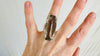 Oversized Faceted Prasiolite Cocktail Ring | Handmade Adjustable Sterling Silver | Unique Gemstone Jewelry. 4189
