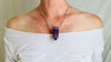 Amethyst Pendant Necklace. Chunky Silver Chain. Sterling Silver. 2293