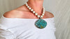 Fantastic Old Turquoise Pendant Necklace. Sterling Silver. 2234