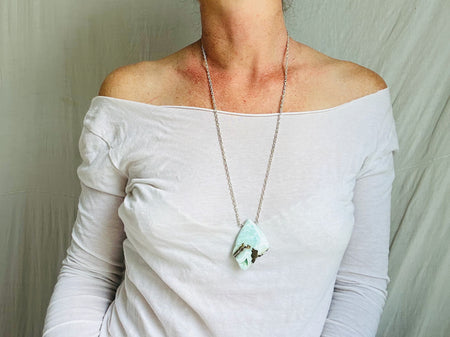 Larimar Pendant Necklace. Sterling Silver. 2469