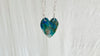 Chrysocolla Heart Pendant Necklace. Sterling Silver Chain. 1103