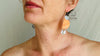 Orange Clam & Sterling Silver Earrings. Handmade Designer Jewelry 2410
