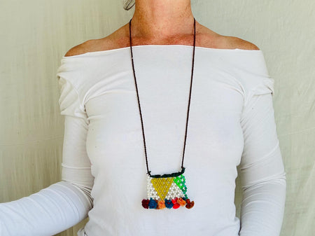 Beaded Banni Amulet Tribal Necklace. Gujarat. 0576