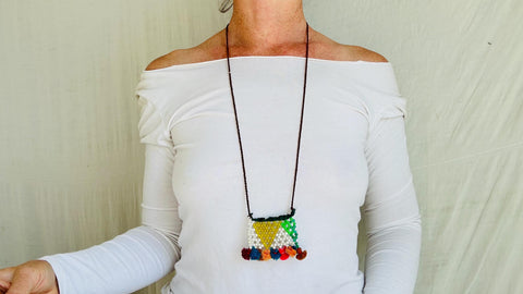 Beaded Banni Amulet Tribal Necklace. Gujarat. 0576