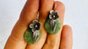 Guatemalan Jade Earrings. Handmade Sterling Silver Jewelry. 4409