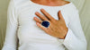 Oversized Facteted Lapis Lazuli Ring. Adjustable Size . Sterling Silver Cocktail Ring. 4291