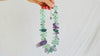 Fluorite Necklace with Amethyst Cicada. Handmade Sterling Silver Jewelry.
