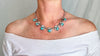 Silver & Turquoise Flowers Necklace. Taxco. Stunning! 0487