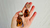 Huge Amber Slab & Sterling Silver Earrings. 2662