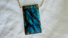 Labradorite Pendant Necklace. Heavy Sterling Silver Chain. Flashy Blue Stone. Designer Jewelry. 2667