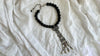 Monte Alban Pendant on Black Jade Necklace. Sterling Silver. Mexico.