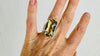Oversized Faceted Citrine Cocktail Ring | Handmade Adjustable Sterling Silver | Unique Gemstone Jewelry.