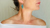 Chrysocolla Leaf Earrings. Sterling Silver. Atelier Aadya. 2355