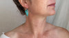 Chrysocolla Leaf Earrings. Sterling Silver. Atelier Aadya. 2216