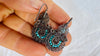 Oaxacan Filigree Earrings. Turquoise. Sterling Silver. Mexico. Frida Kahlo. 2818