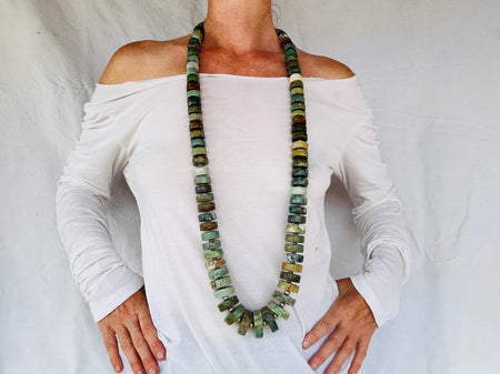 Mayan Guatemalita Jade Heishi Necklace. Guatemalan.