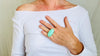 Oversized Chrysoprase Cocktail Ring. Gorgeous Green Color. Adjustable Band. Handmade Sterling Silver Jewelry.