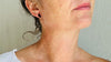 Red Amber Post Earrings. Sterling Silver from Mexico. 4352