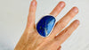 Oversized Lapis Lazuli Ring. Size 6. Sterling Silver Cocktail Ring. 4149