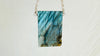 Labradorite Pendant Necklace. Heavy Sterling Silver Chain. Flashy Blue Stone. Designer Jewelry. 2678