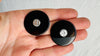 Obsidian Disk Earrings. Sterling Silver Posts. Handmade in Guatemala. Mayan Jewelry. 4051