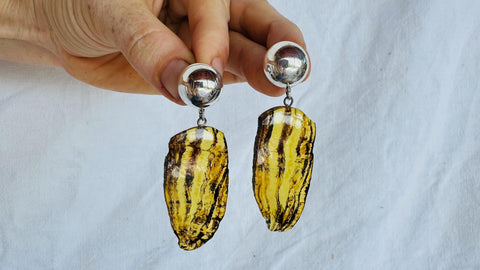 Amber & Silver Earrings. Handmade Sterling Silver Jewelry. 2887